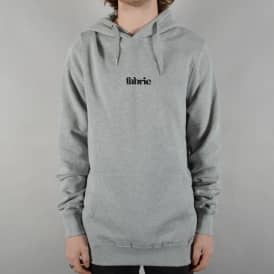 1734 Centre Embroidered Pullover Hoodie - Grey