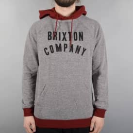 Barstow Pullover Hoodie - Heather Grey/Burgundy