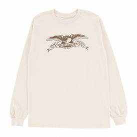 Basic Eagle Long Sleeve Skate T-Shirt - Cream/Brown