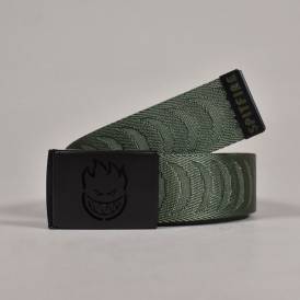 Bighead Cut Out Crescent Jacquard Belt - Olive/Black