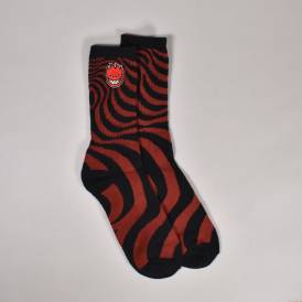 Bighead Fill Emb Swirl Socks - Dark Red/Black