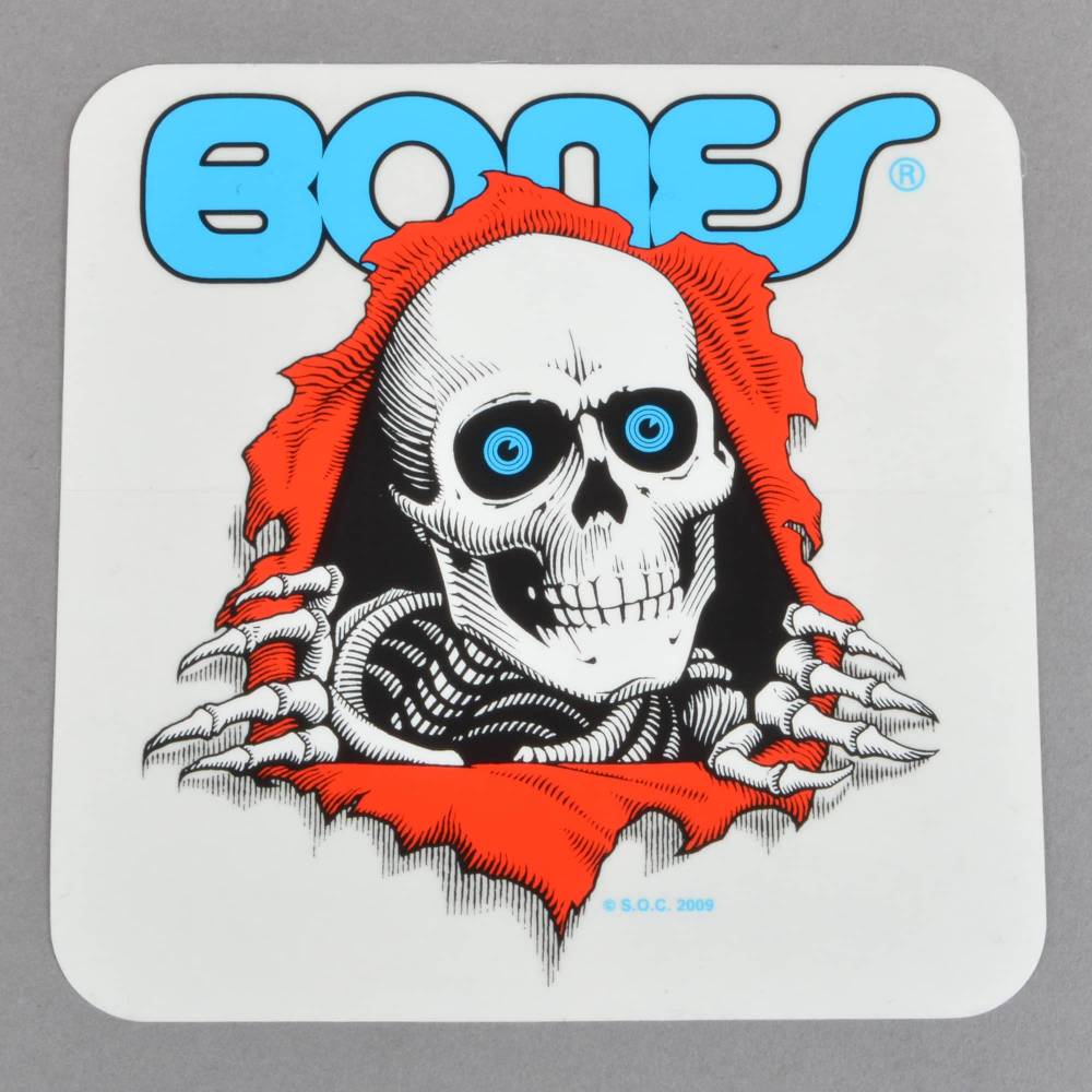 Powell Peralta Bones Ripper Clear Skateboard Sticker - 5