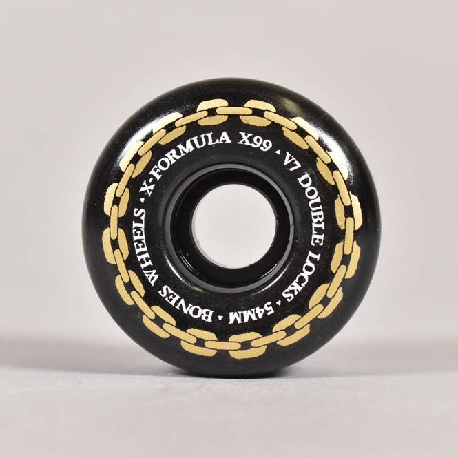 Bones Wheels Double Locks 99A X-Formula V7 (Black) Skateboard Wheels 54mm