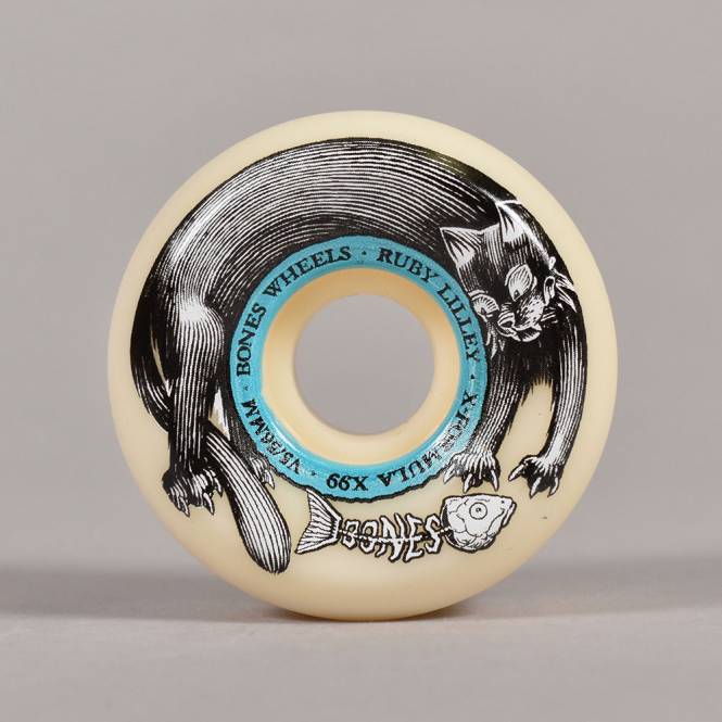 Bones Wheels Ruby Lilley 'Black Cat' X-Formula 99A V5 Sidecuts Skateboard Wheels 56mm