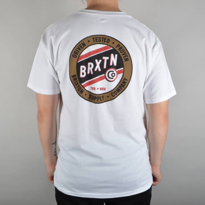Brixton Cannon T-Shirt - White/Gold