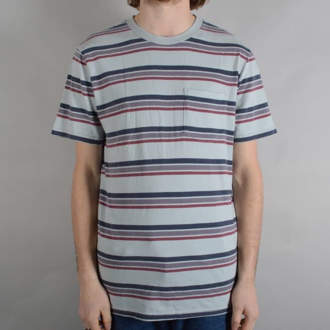 Brixton Hilt Washed Striped Pocket T-Shirt - Stone