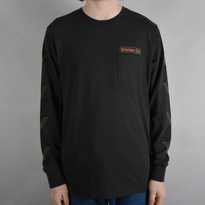 Brixton Maron Longsleeve Pocket T-Shirt - Washed Black