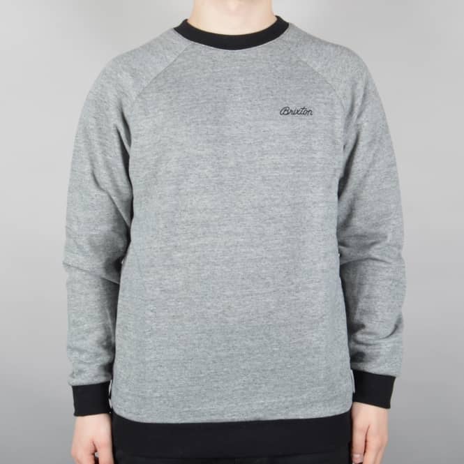 Brixton Trevor Crewneck Sweater - Heather Grey/Black
