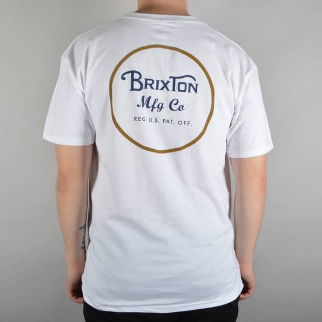 Brixton Wheeler 2 T-Shirt - White/Gold
