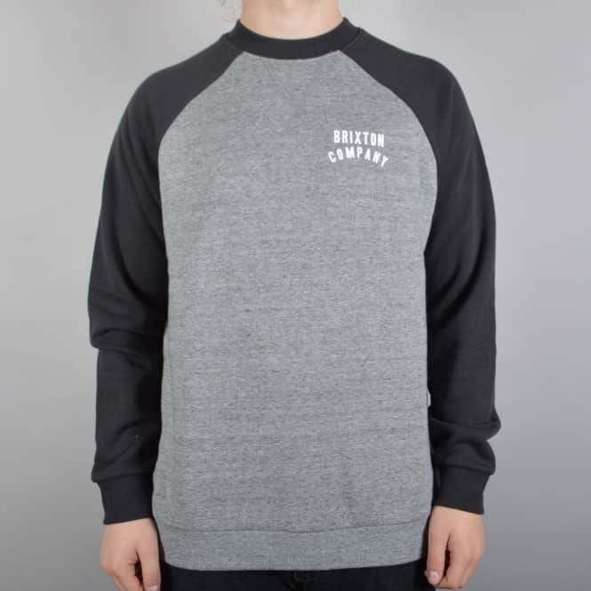 Brixton Woodburn II Crewneck Sweater - Heather Grey/Washed Black