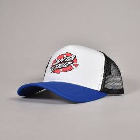 Broken Dot Mesh Snapback Trucker Cap - White/Sapphire