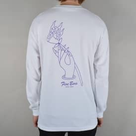 Burning Rose Longsleeve T-Shirt - White