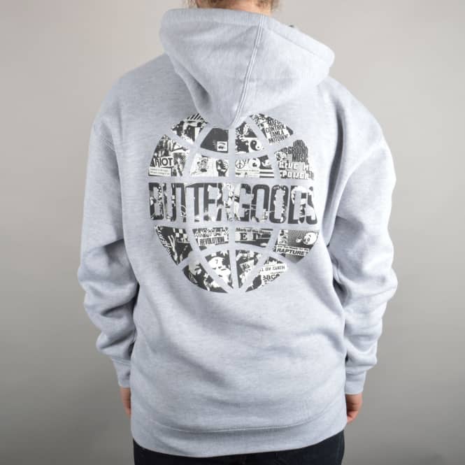 Butter Goods Collage Worldwide Logo Pullover Hoodie - Heather Grey