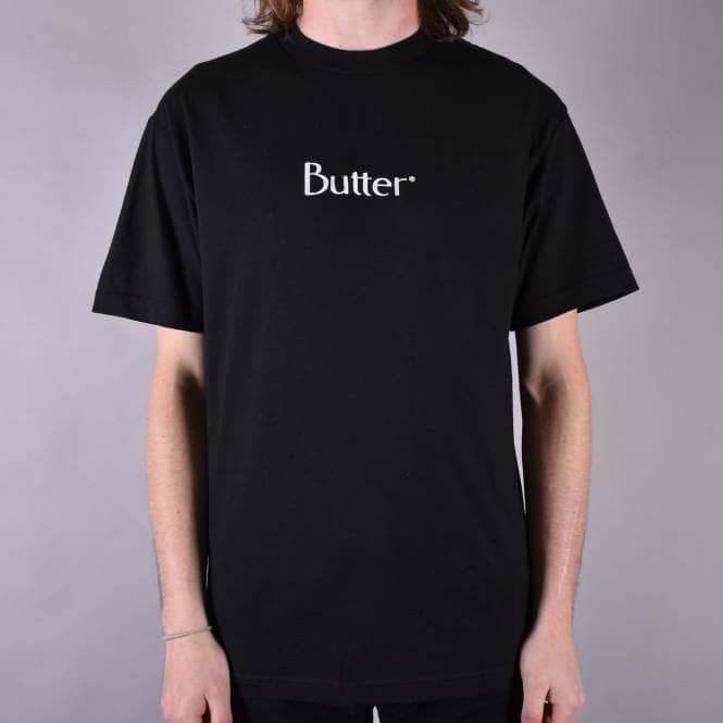 Butter Goods Embroidered Classic Logo Skate T-Shirt - Black