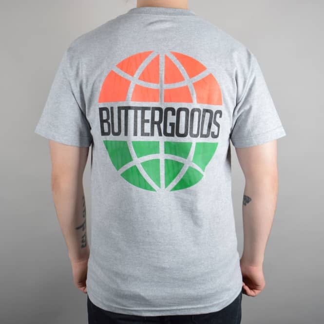 Butter Goods Italia Worldwide Logo T-Shirt - Heather Grey