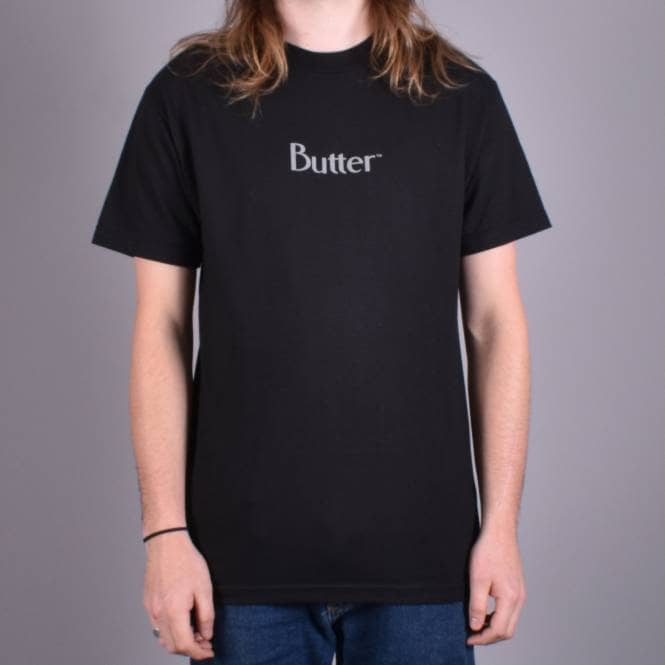 Butter Goods Puff Print Classic Logo Skate T-Shirt - Black
