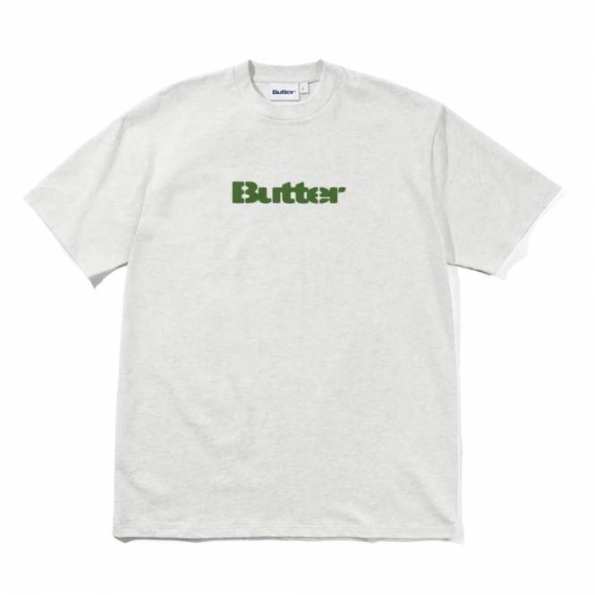 Butter Goods Stencil Logo Skate T-Shirt - Ash