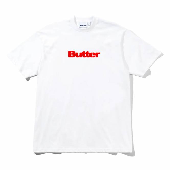 Butter Goods Stencil Logo Skate T-Shirt - White