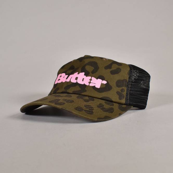 Butter Goods Stencil Snapback Mesh Trucker Cap - Leopard