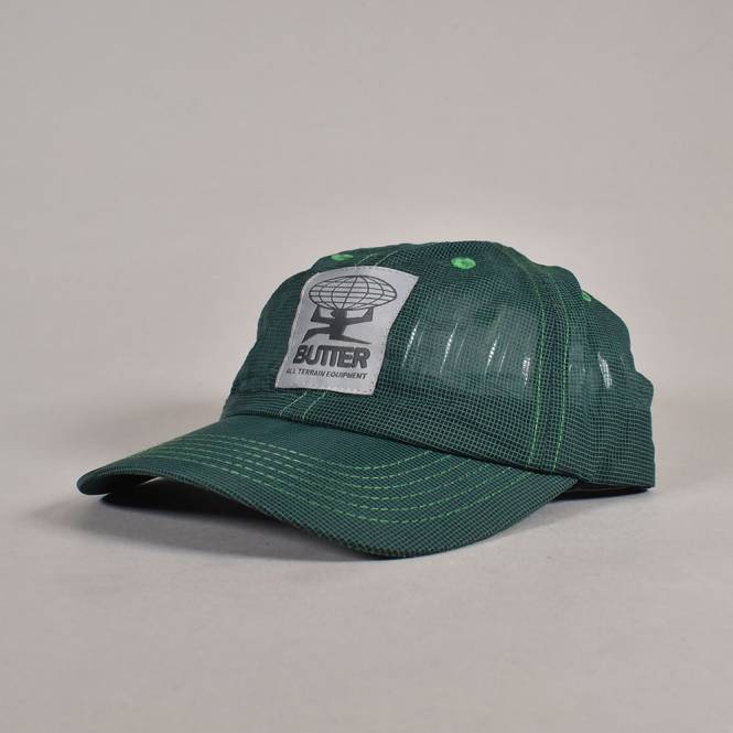 Butter Goods Terrain Fine Mesh 6 Panel Snapback Cap - Green