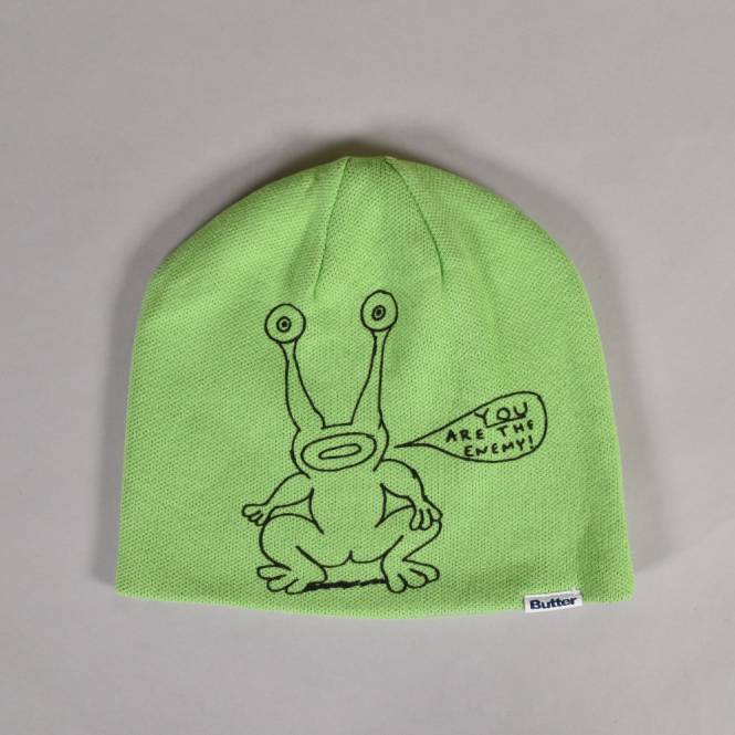 Butter Goods x Daniel Johnston Frog Reversible Beanie - Lime/Grey