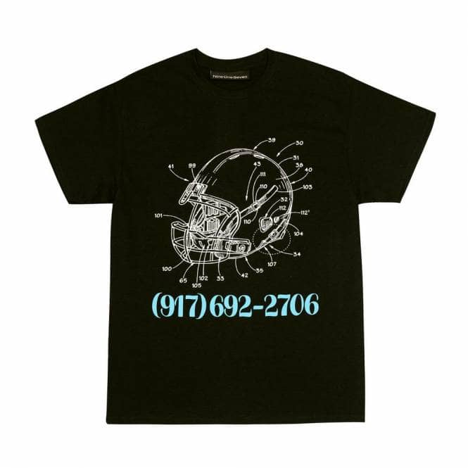 Call Me 917 Football Skate T-Shirt - Black
