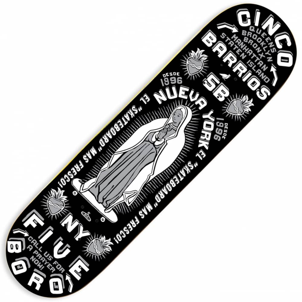 Fiveboro Skateboards Cinco Barrios Black Skateboard Deck 8.38