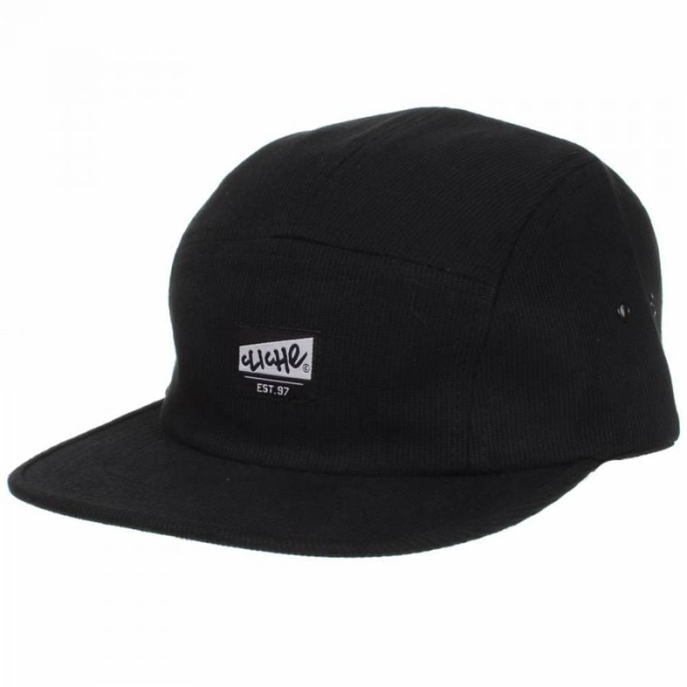 Cliche Skateboards Cliche Cord 5 Panel Cap - Black Corduroy - Caps from ...