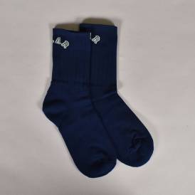 College Logo Large Rib Socks - Dark Blue