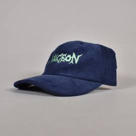 Cord Embroidered Strapback Cap - Navy/Electric Green