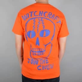 Coven Skull Skate T-Shirt - Orange