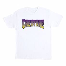 Creature Logo Skate T-Shirt - White/Purple