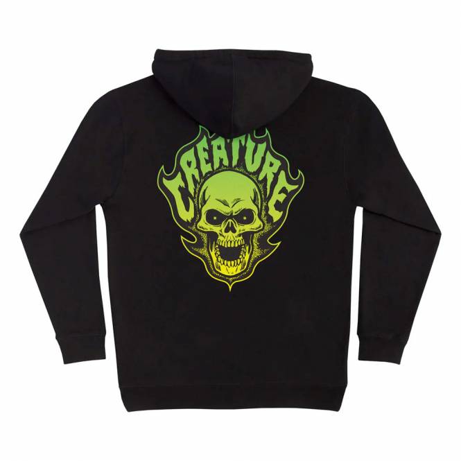 Creature Skateboards Bonehead Flame Hood - Black
