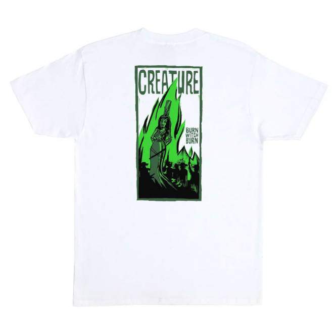 Creature Skateboards Burn Witch Burn Skate T-Shirt - White