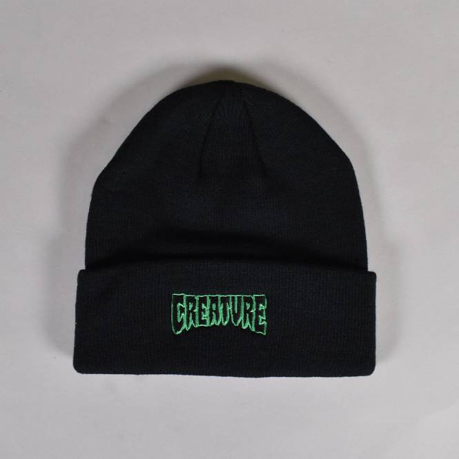 Creature Skateboards Logo Outline Long Shoreman Beanie - Black