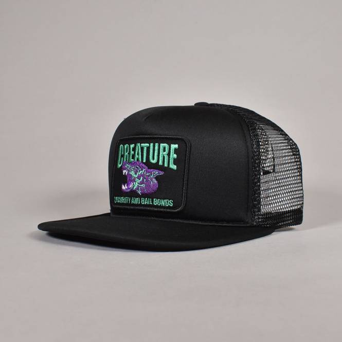 Creature Skateboards Security Service Mesh Snapback Trucker Cap - Black