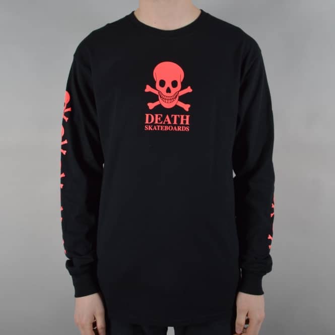 Death Skateboards OG Skull Longsleeve T-Shirt - Black/Pink