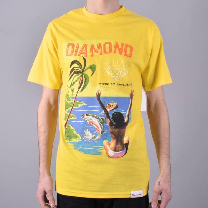 Diamond Supply Co. Fishing For Compliments Skate T-Shirt - Yellow