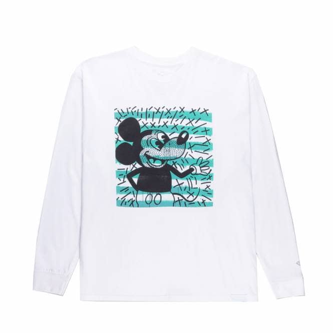 Diamond Supply Co. Mickey And Haring Box Longsleeve T-Shirt - White