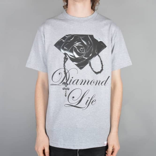 Diamond Supply Co. Rose Brilliant Skate T-Shirt - Heather Grey