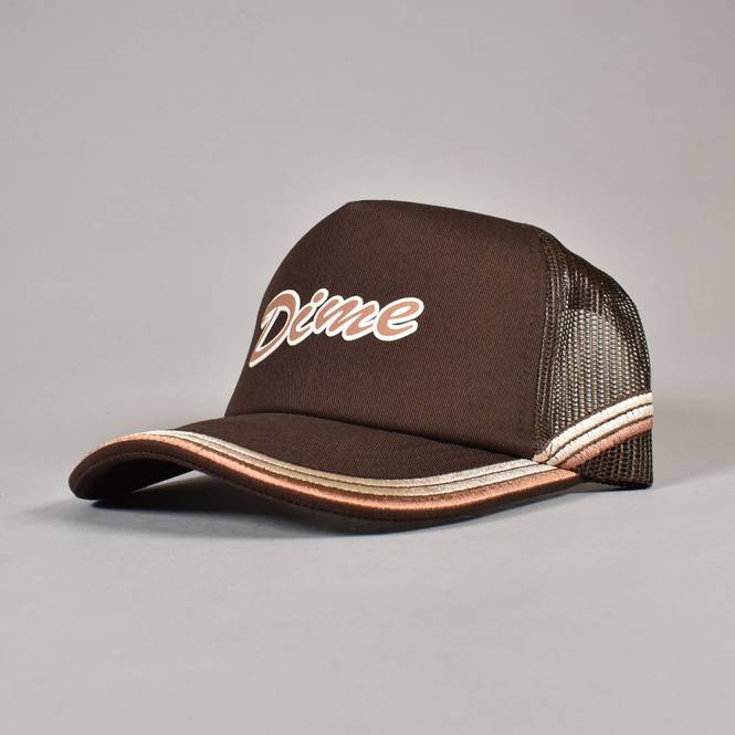 Dime MTL Race Snapback Trucker Cap - Brown