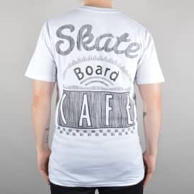 Diner Logo (Kwills Pretzel) Skate T-Shirt - White