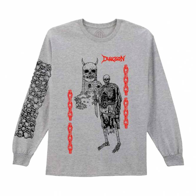 Dungeon Tyranny Long Sleeve Skate T-Shirt - Grey