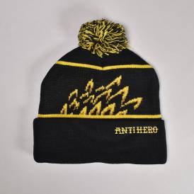 Eagle Pom Beanie - Black/Yellow