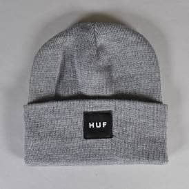 Essentials Box Logo Beanie - Grey Heather