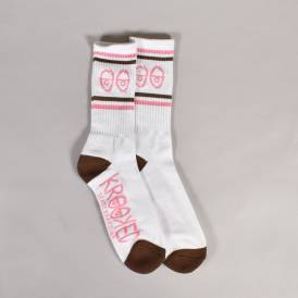 Eyes Socks - White/Brown/Pink