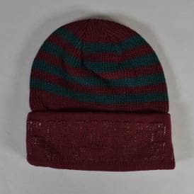 FA World Striped Beanie - Maroon/Green