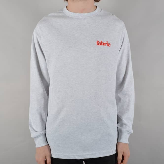 Fabric Skateboards 1734 Embroidered Longsleeve T-Shirt - Grey Marl