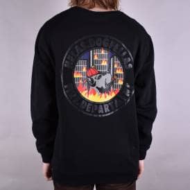 Fire Dept. Crewneck Sweater - Black