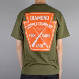 Fish And Game Crest T-Shirt - Military Green